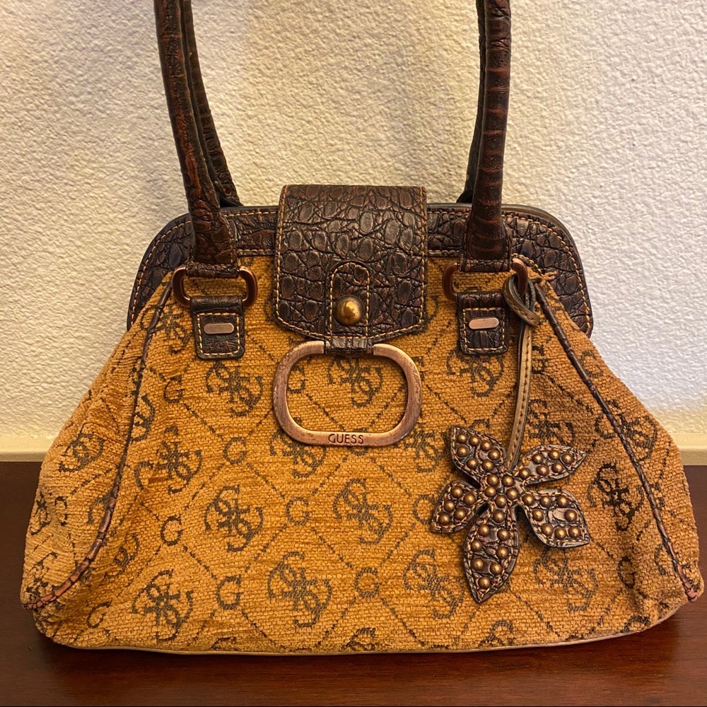 Guess Vintage Chenille Hobo Bag in Butterscotch
